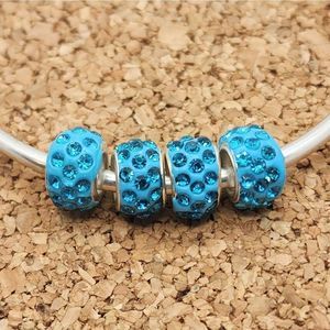 5/$21 ❤ 4 BLUE TURQUOISE CRYSTAL SPACER CHARMS FOR PANDORA